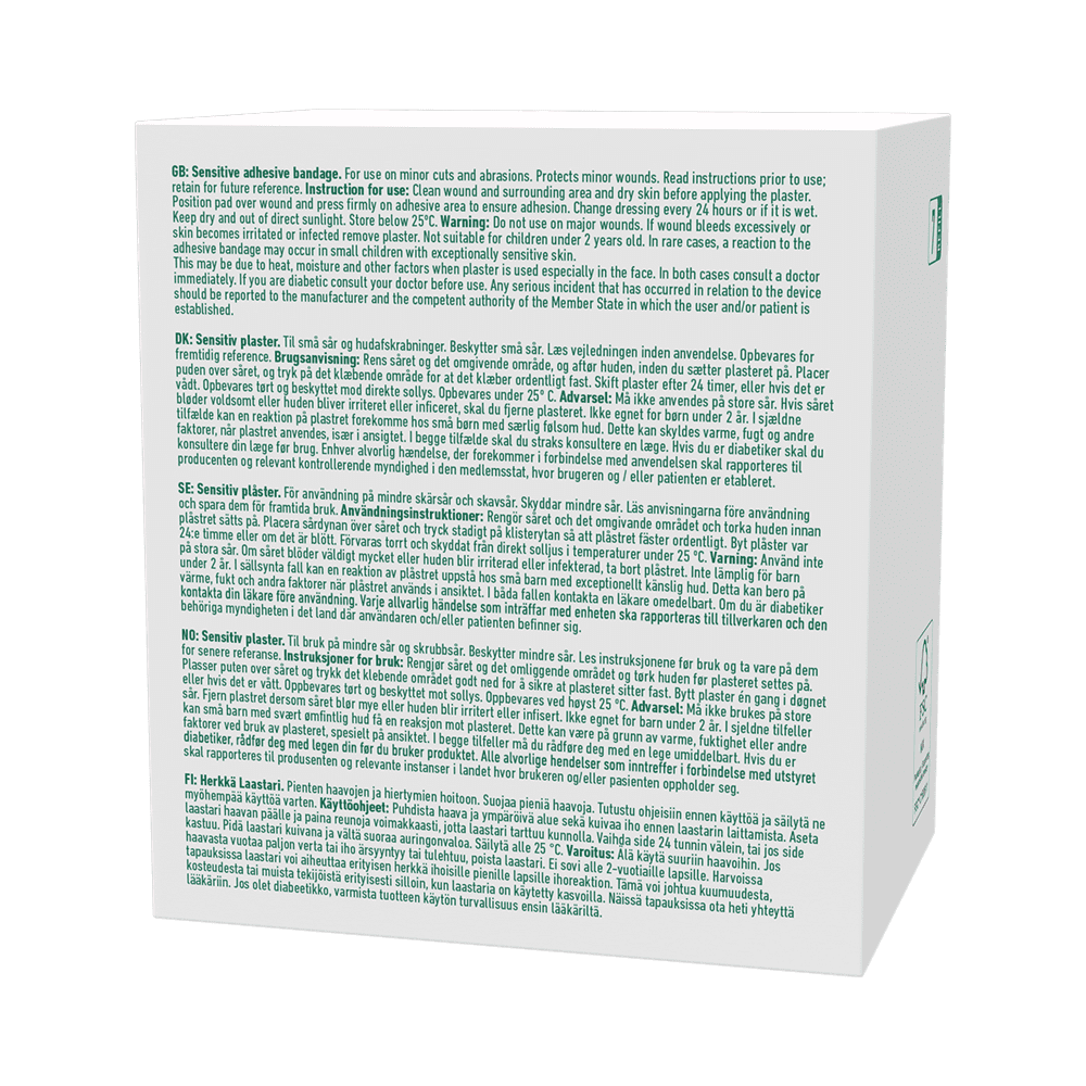 SENSITIVE PLASTER 6 PACK REFILL 7 5 700113 salesbox back