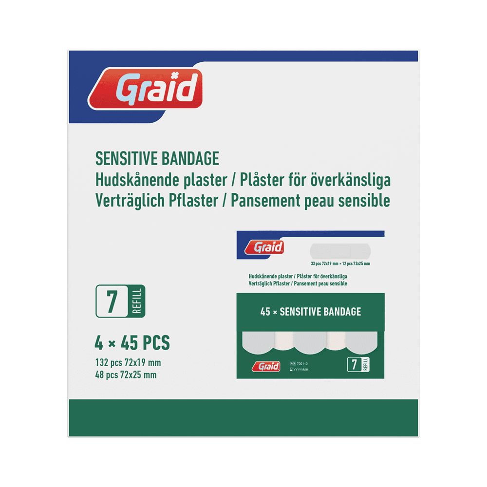 SENSITIVE PLASTER 6 PACK REFILL 7 3 700113 salesbox front